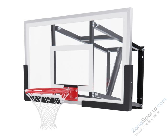 Баскетбольный щит DFC со съёмным регулятором высоты, стекло 6 мм, 110 х 70 см