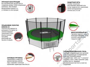 Батут Unix line 14 ft outside (Green)