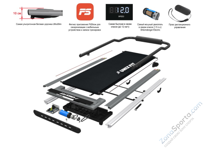 Беговая дорожка Unix Fit R-300C Red
