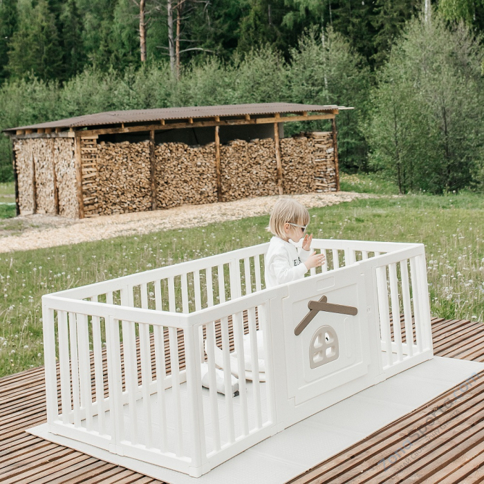 Большой детский игровой манеж Unix Kids Classic Tree House 150 x 180 Camel