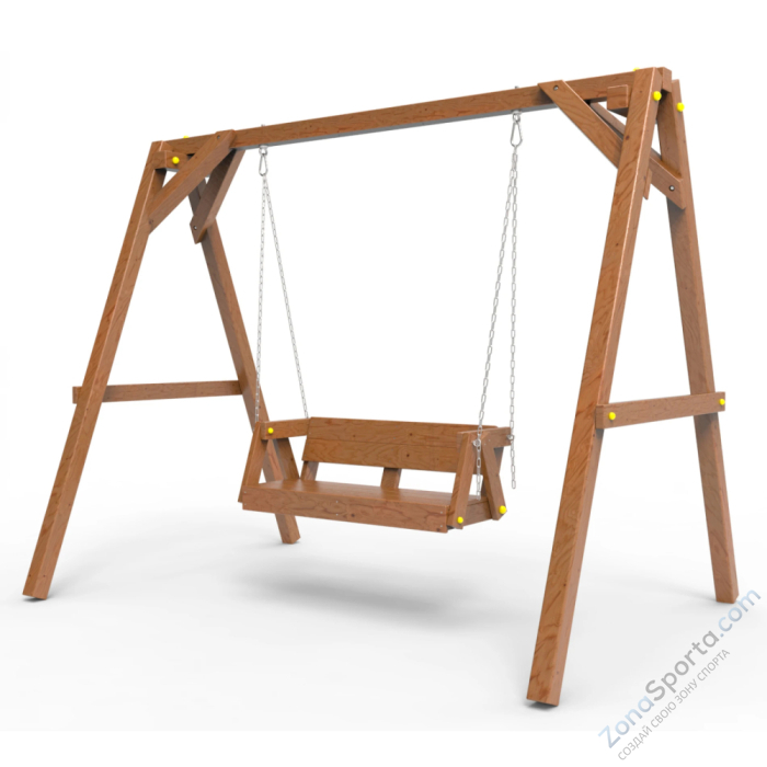 Деревянные качели Пикник 2 Оптимус (диванчик на цепях)