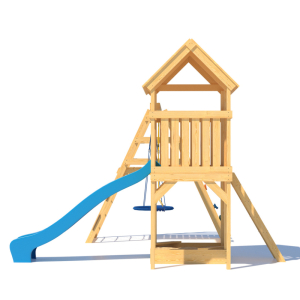 Детская площадка CustWood Scout S8+ с большой деревянной крышей