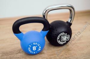 Гиря 12 кг с хромированной ручкой полиуретановая (CPU) Original FitTools