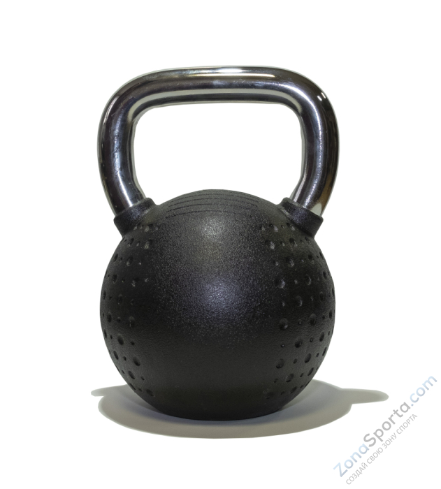 Гиря 20 кг с хромированной ручкой полиуретановая (CPU) Original FitTools