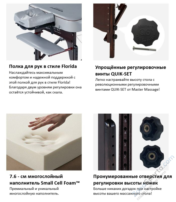 Массажный стол складной Master Montour LX (76 см)широкий