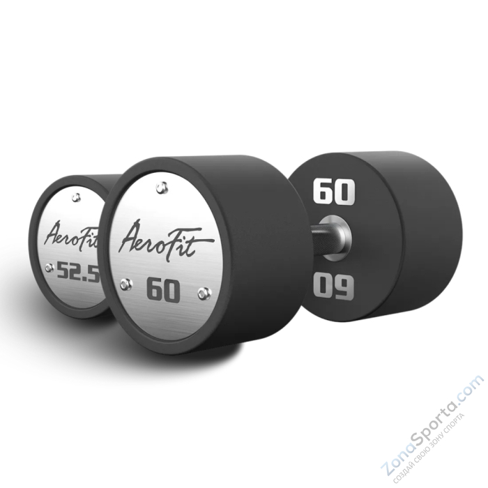 Набор полиуретановых гантелей AeroFit, 52,5-60 кг, 4 пары, шаг 2,5 кг