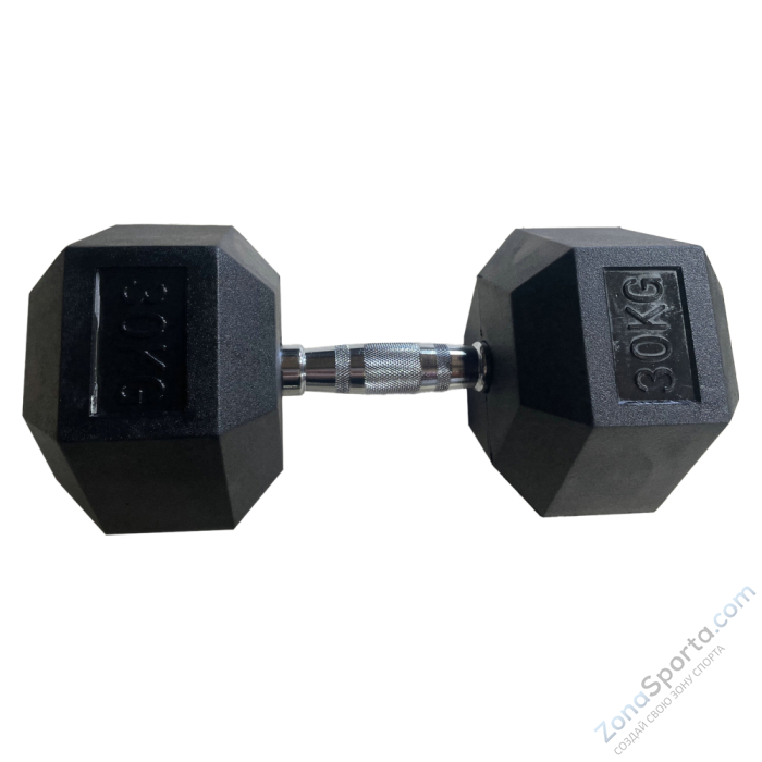 Обрезиненная гексагональная гантель INEX Hex Dumbbell 30 кг